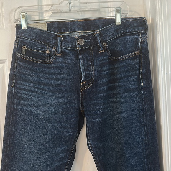 Men’s ABERCROMBIE & FITCH Classic Straight Leg Button Fly Denim Jeans Sz 30 x 32 - Picture 2 of 10